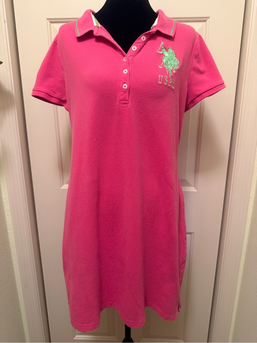vintage U.S. Polo Assn. Hot Pink Polo Mini Dress with Mint Logo